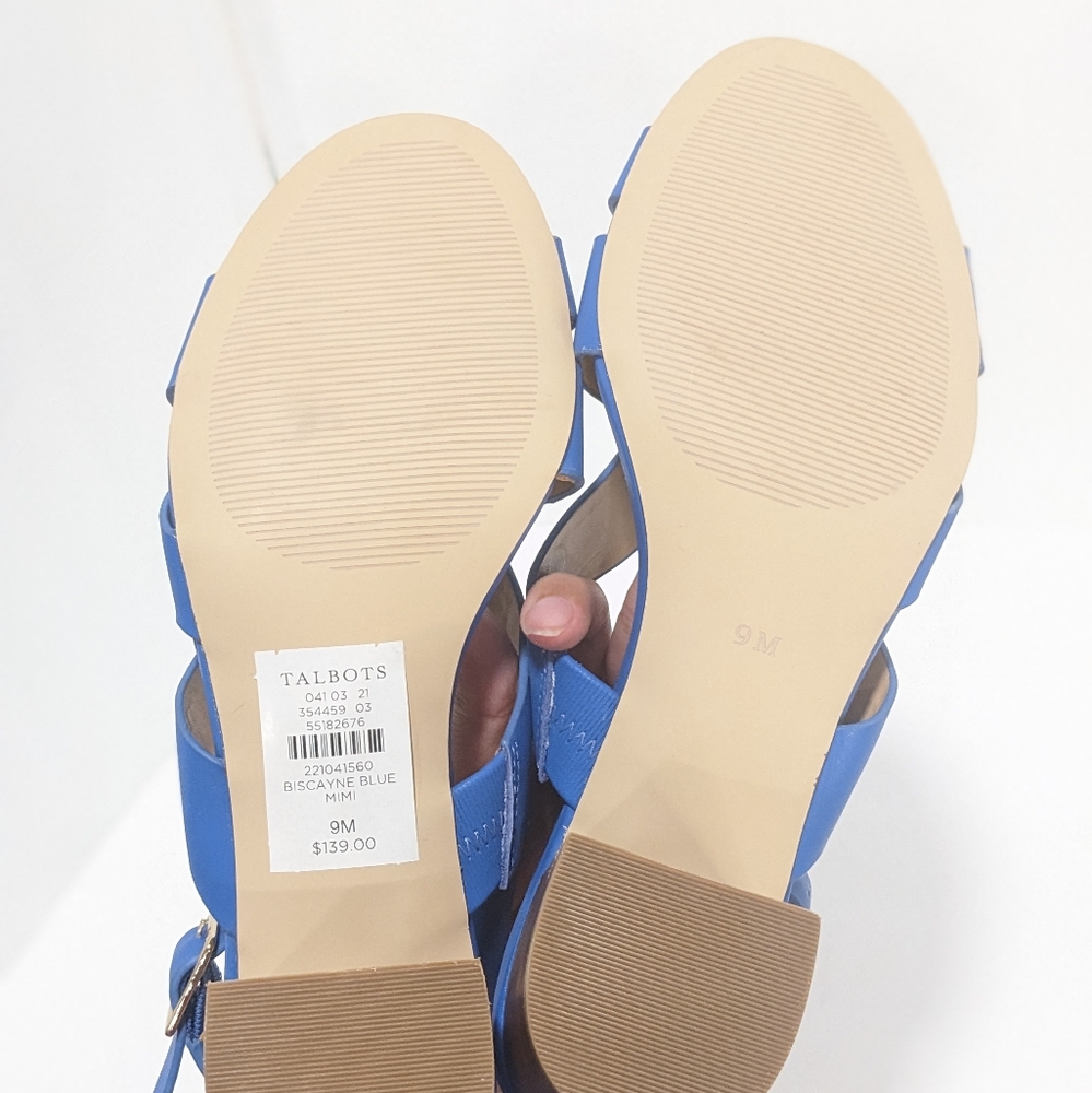 NWOT Talbot Blue Leather Sandals - Picture 13 of 16